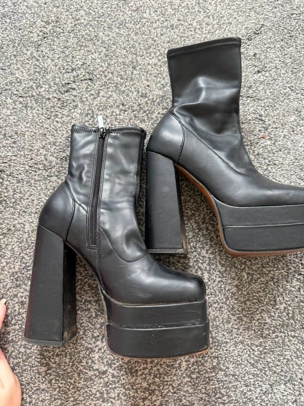 ASOS Black leather platform boots