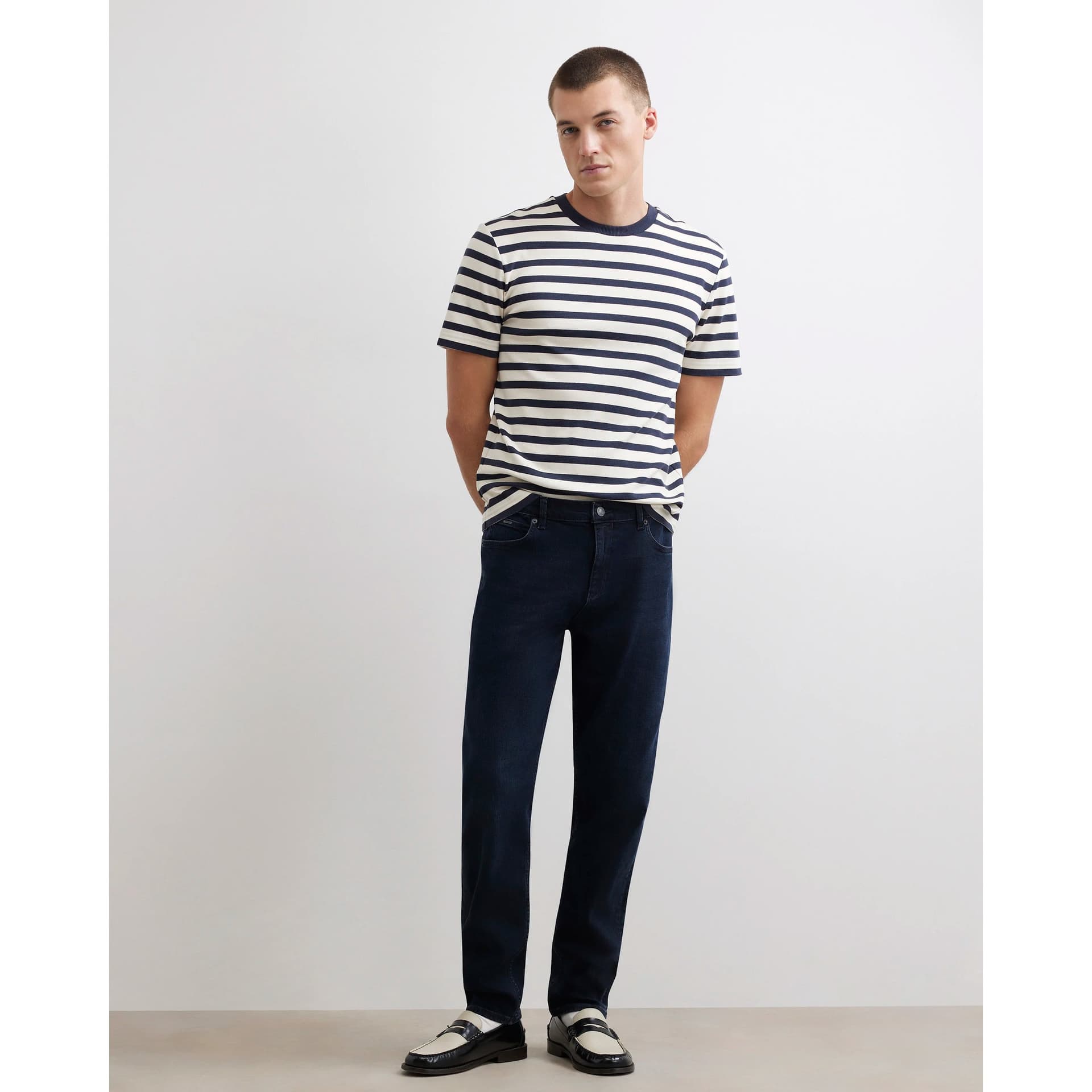 River Island Mens River Island Blue Black Slim Fit Jeans