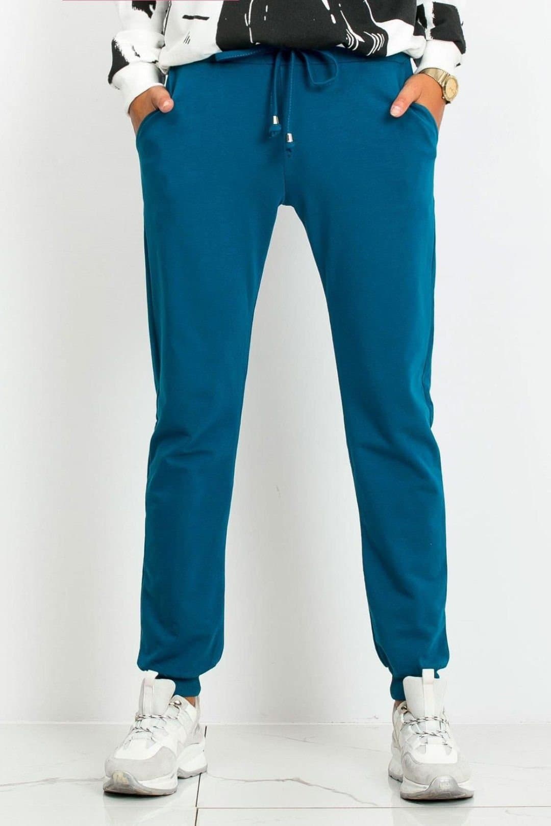 Love Lace Love Lace Women's Fashion Narrow Leg Sweatpants Tracksuit Trousers in Teal