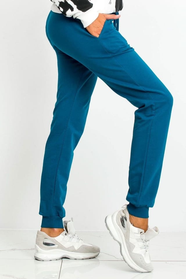 Love Lace Love Lace Women's Fashion Narrow Leg Sweatpants Tracksuit Trousers in Teal - 2