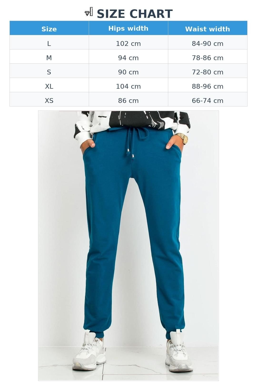 Love Lace Love Lace Women's Fashion Narrow Leg Sweatpants Tracksuit Trousers in Teal - 4