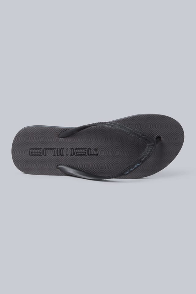 Animal Animal Men's 'Narrow Fit " Oceana' Stripe Designed Lightweight Cushioned Flip Flops in Charcoal - 2