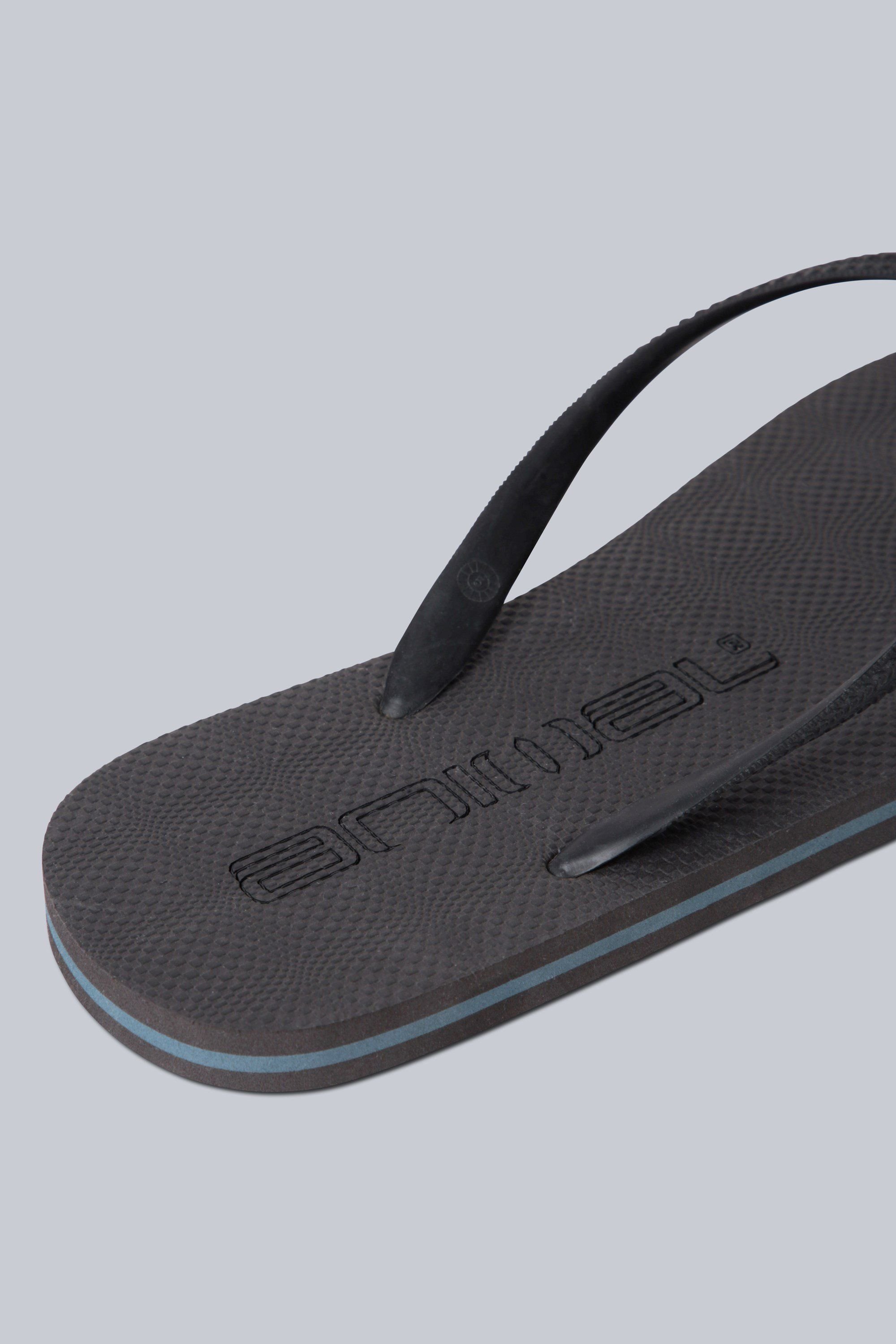 Animal Animal Men's 'Narrow Fit " Oceana' Stripe Designed Lightweight Cushioned Flip Flops in Charcoal - 4