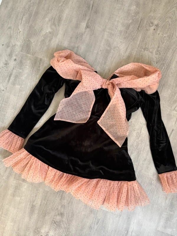 ASOS ASOS Luxe Velvet Bardot Mini Dress w/ Pleated Organza | UK 10 | No Tags | Wedding / Party