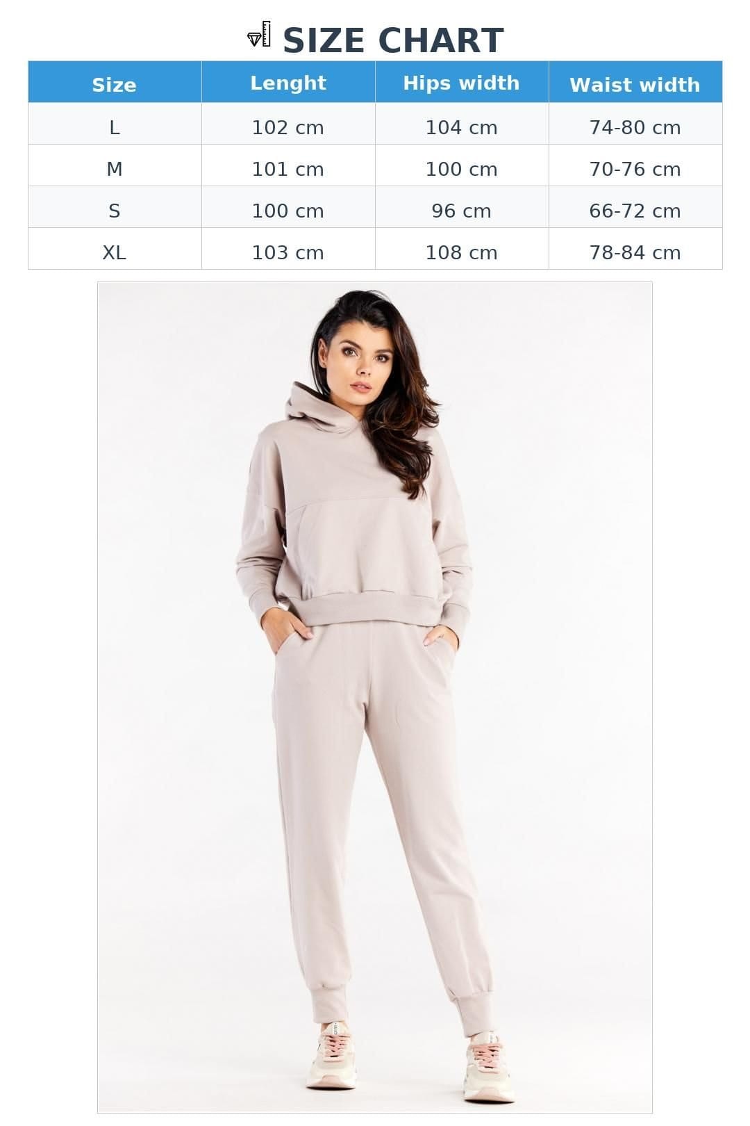 Love Lace Love Lace Women's Straight Sweatpants with Slip Pockets & Cuffs in Beige - 4