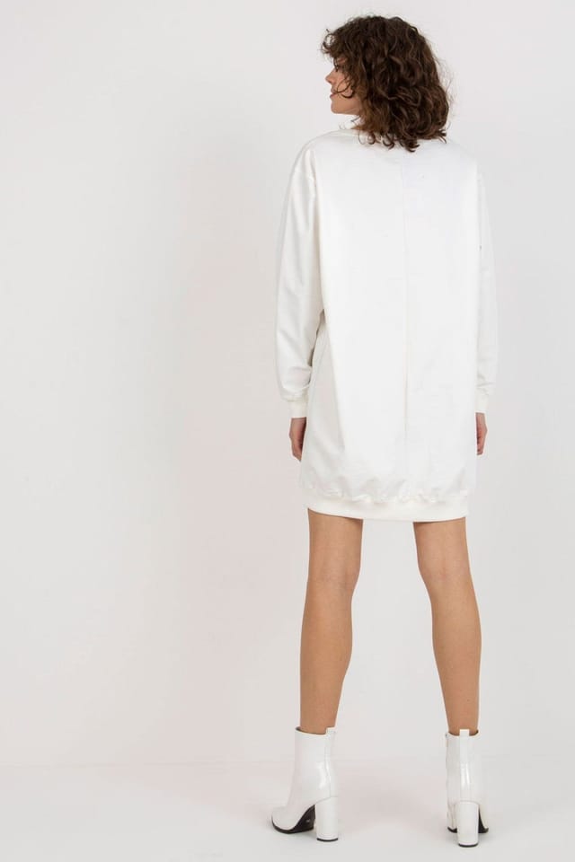 Love Lace Love Lace Women's Oversized Casual Printed Sweatshirt Front Print in White - 3