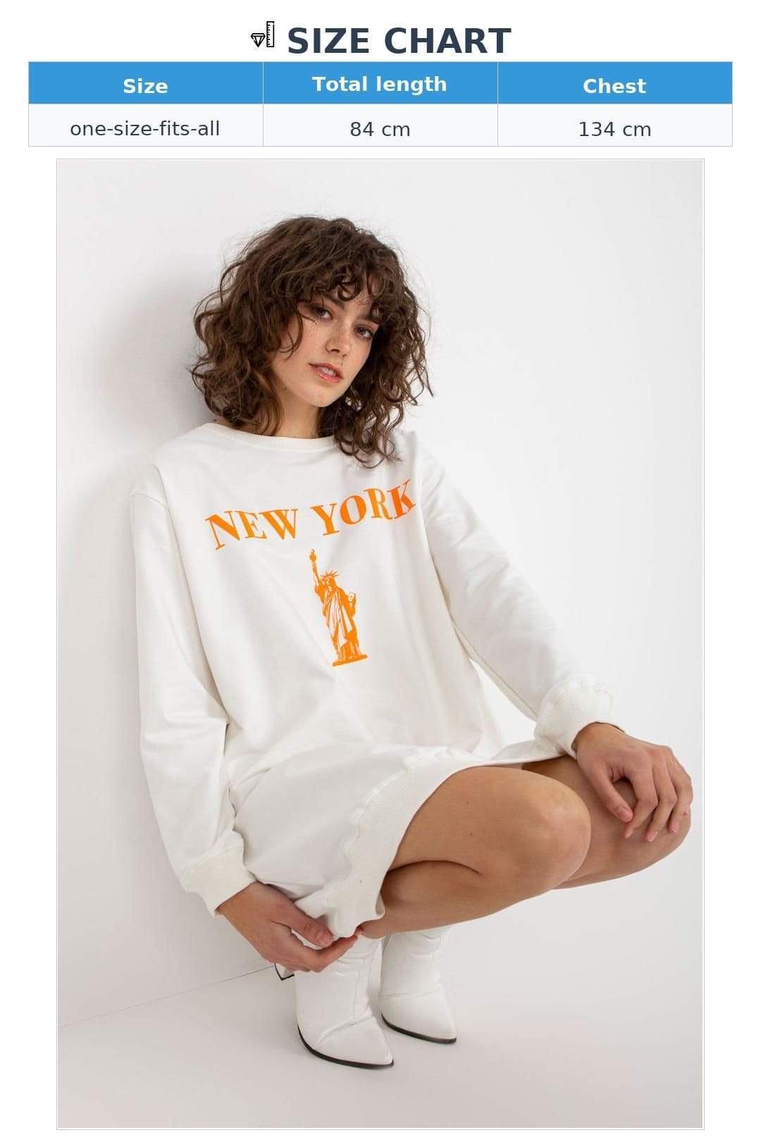 Love Lace Love Lace Women's Oversized Casual Printed Sweatshirt Front Print in White - 4