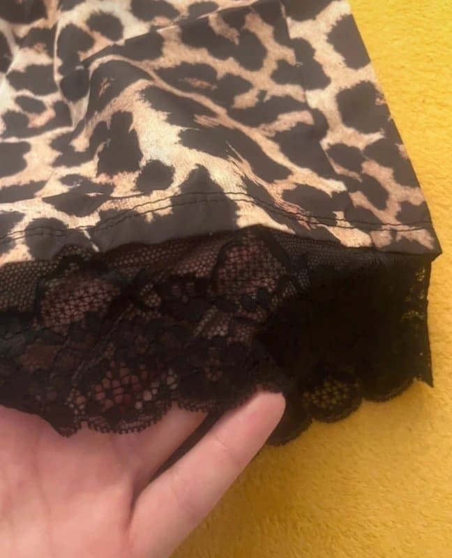 ASOS ASOS leopard print lace trim shorts