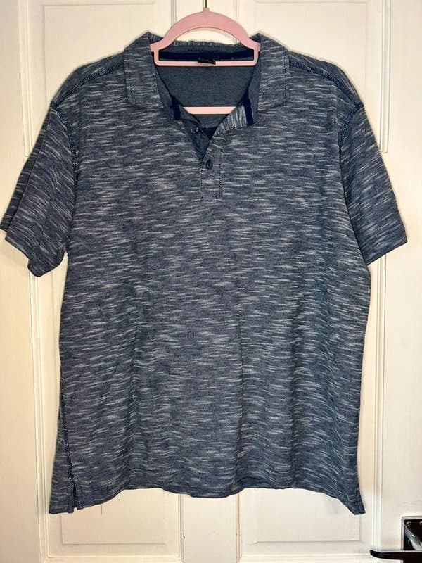 Cotton Traders Cotton Traders Blue Marl Polo Shirt – Size L – Casual Smart Top
