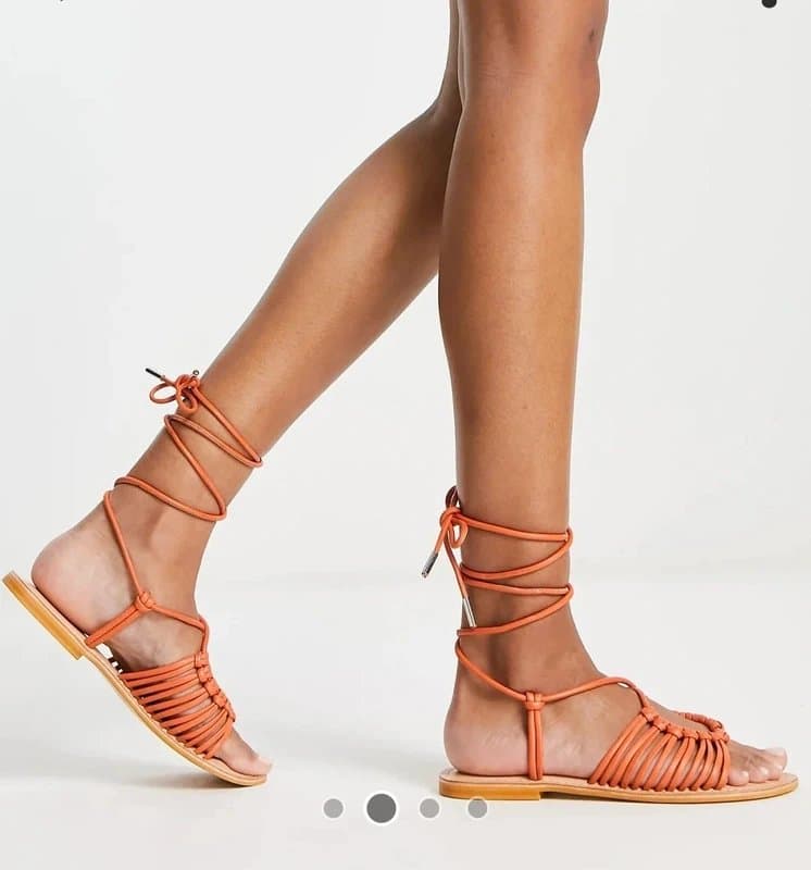 ASOS ASOS Orange Fizz Leather Knotted Sandal