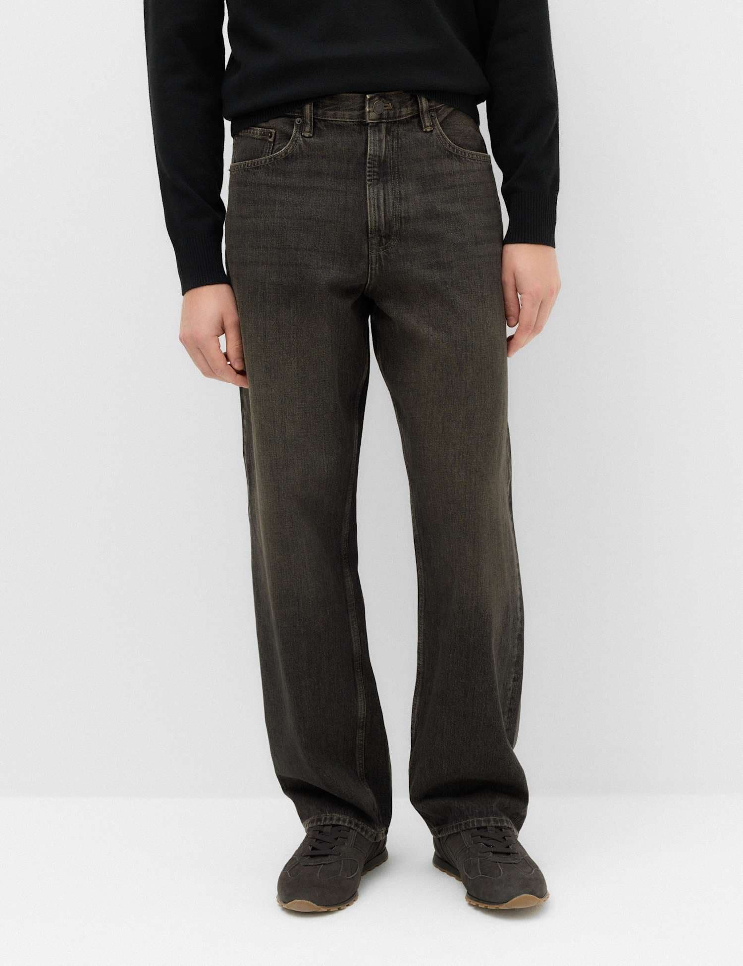 Marks & Spencer M&S Loose Fit Rigid Jeans Brown Mix