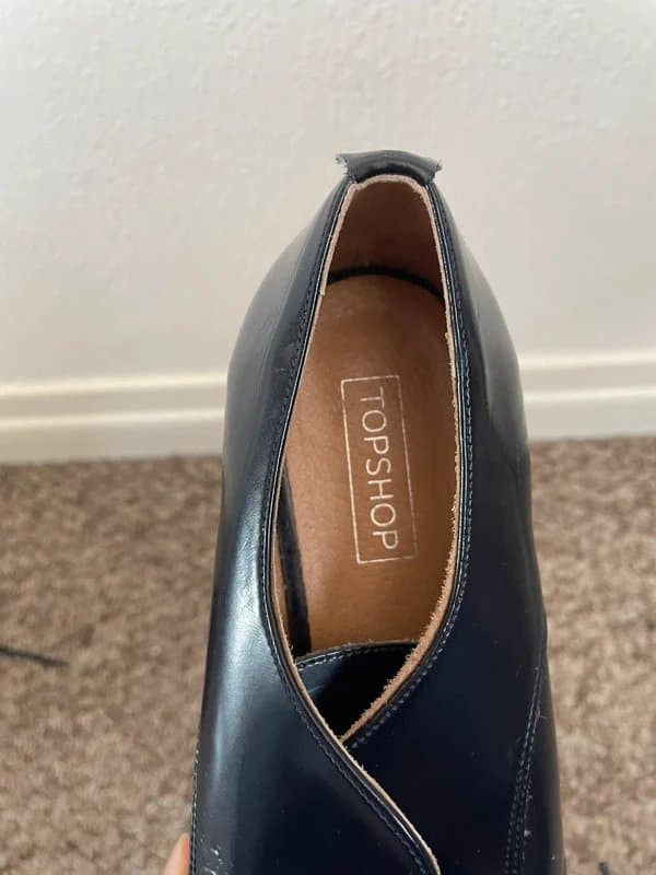 Topshop Navy blue platform brogues