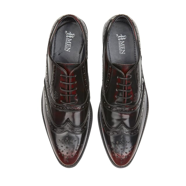 Amen Shoes Amen Shoes Men's Kilkenny Leather Star Brogue Shoes in Tan - 3