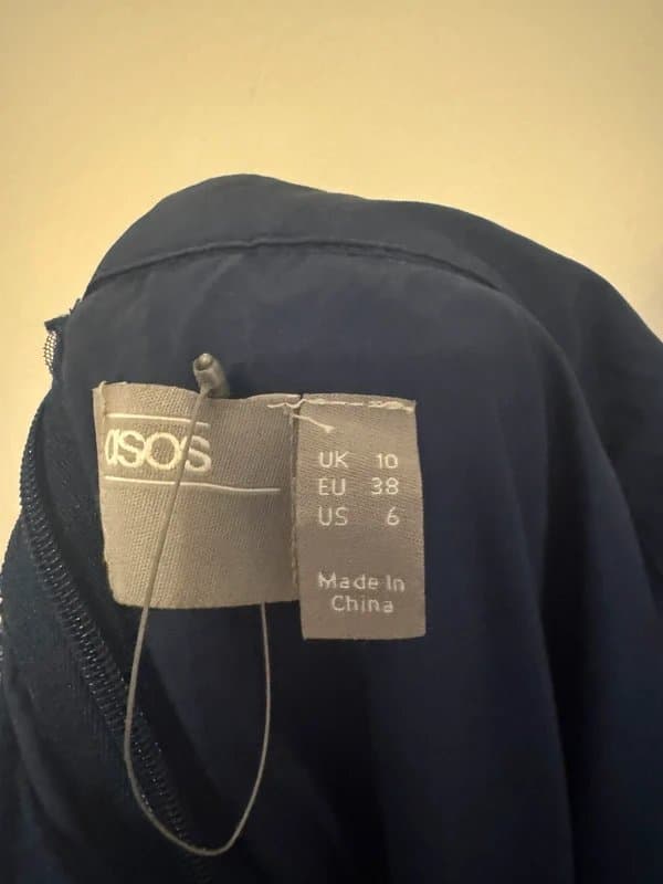 ASOS Design Tulle asos design bridesmaid dress one shouldered navy size 10