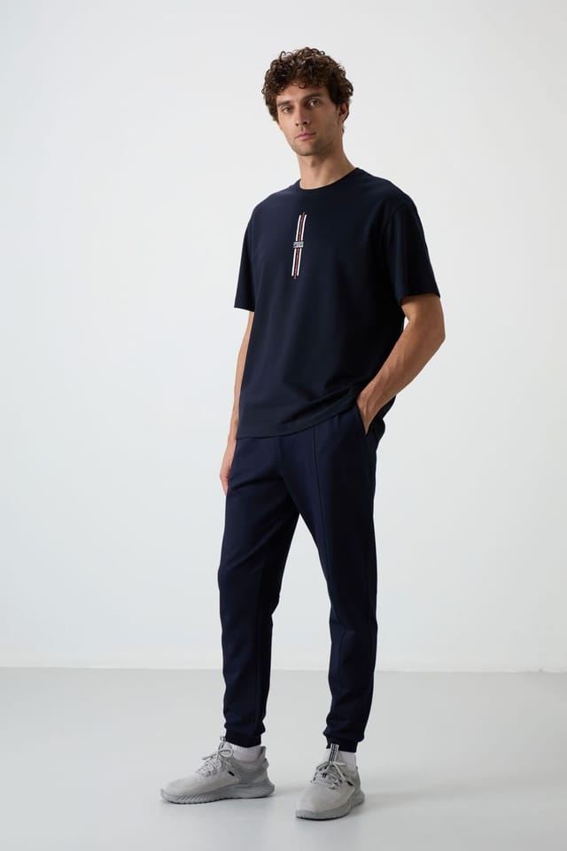 Tommy Life Tommy Life Men's Fleece Jogger Sweatpants in Navy - 2