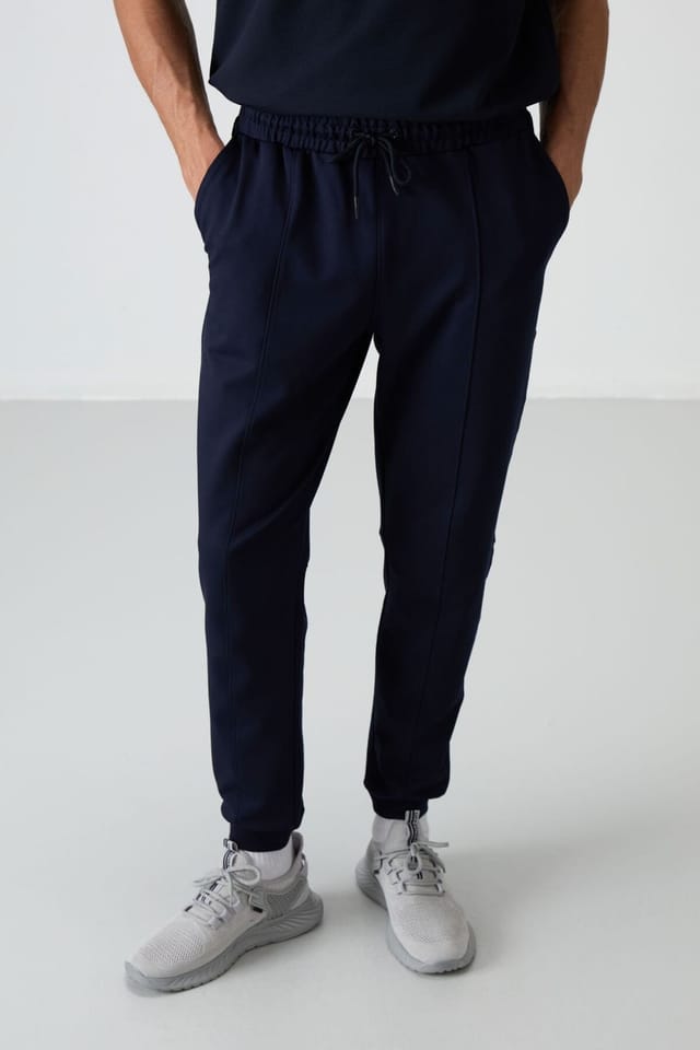 Tommy Life Tommy Life Men's Fleece Jogger Sweatpants in Navy - 3