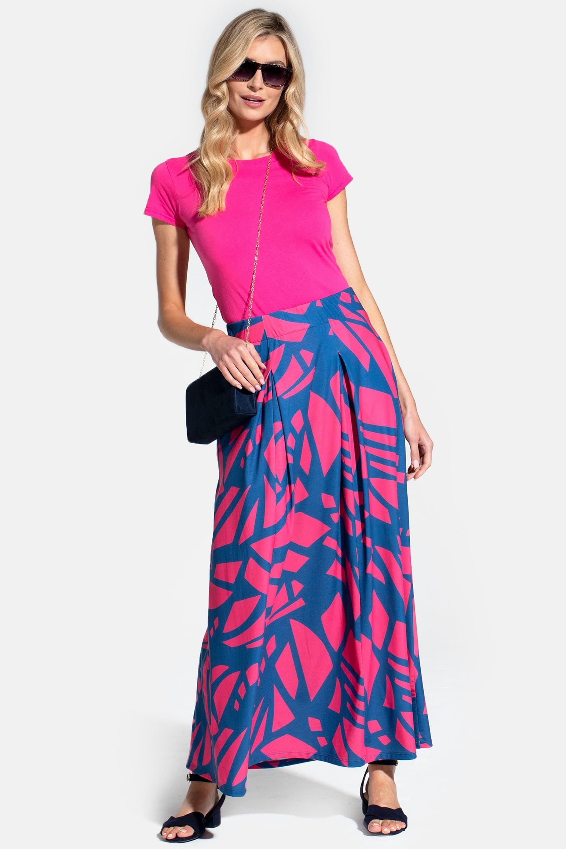 Hot Squash Hot Squash Women's Box Pleat Maxi Skirt in Teal