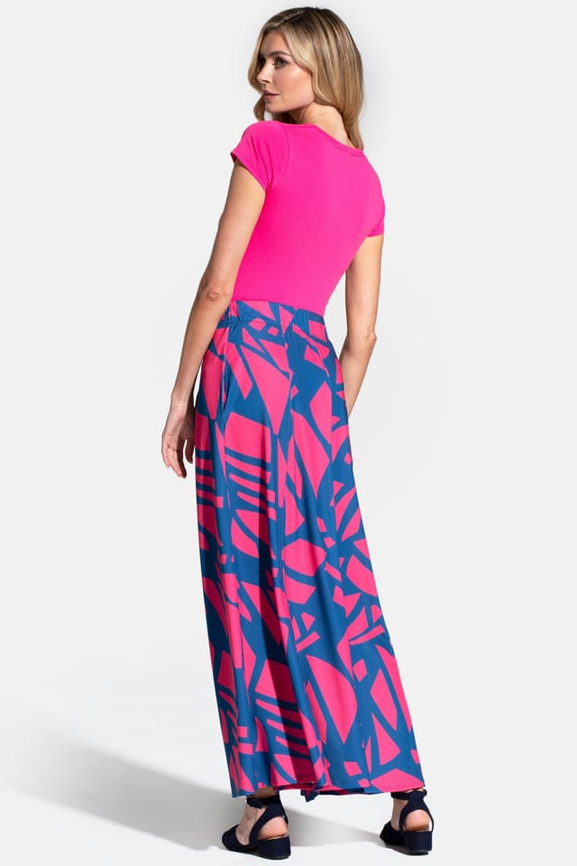 Hot Squash Hot Squash Women's Box Pleat Maxi Skirt in Teal - 3