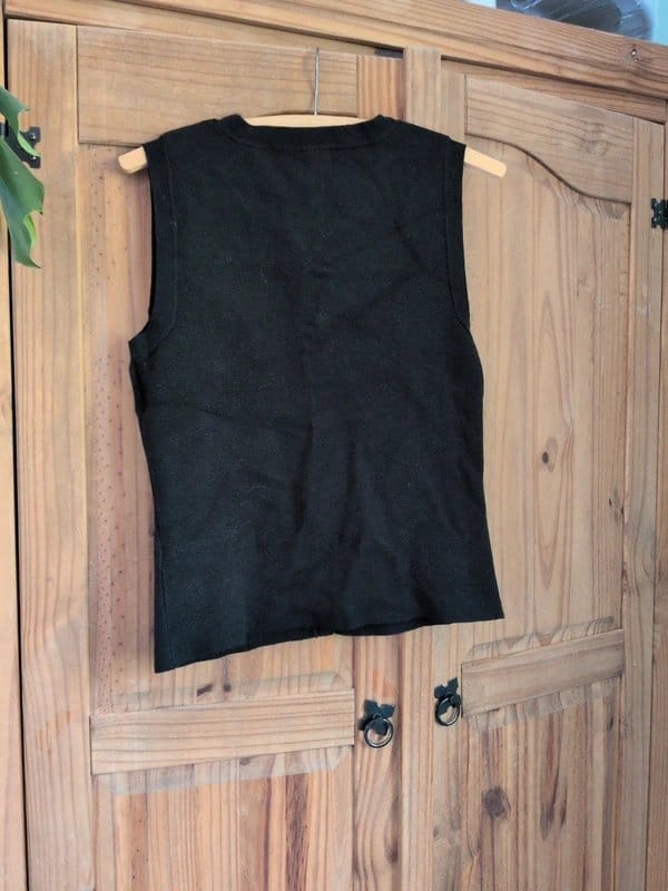 ASOS Black Knitted Waistcoat Size 8-10