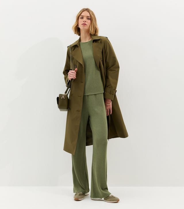 New Look Women's Khaki Textured Wide Leg Trouser New Look - 3