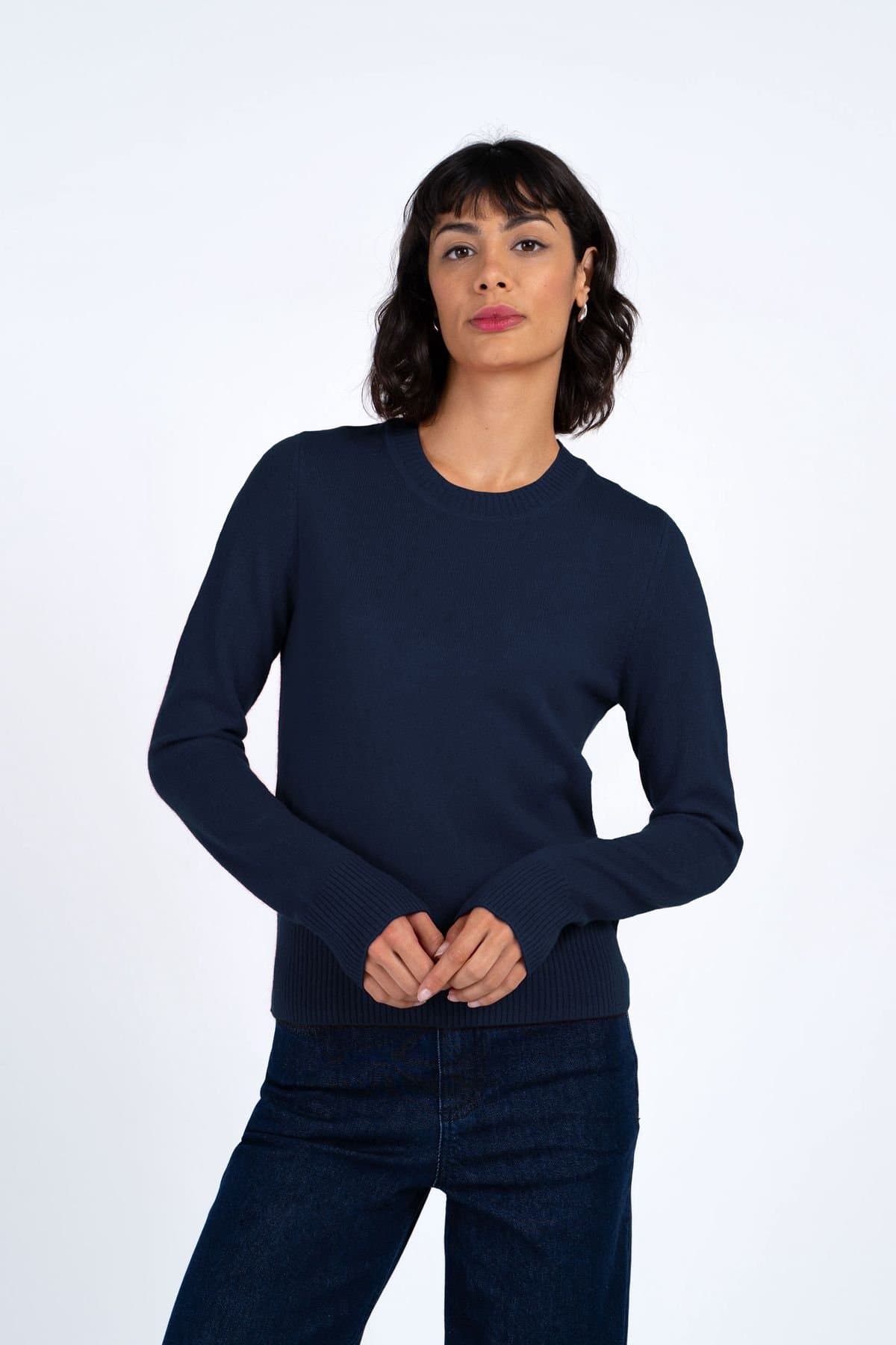 Kettlewell Kettlewell Women's Cashmere Merino Blend Sweater in Dark Navy