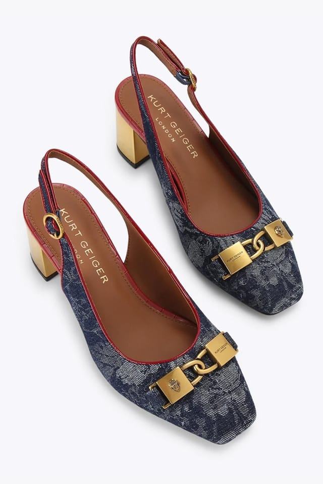 Kurt Geiger London Kurt Geiger London Women's 'Kingsley Block Sling' Denim Heels in Blue - 2