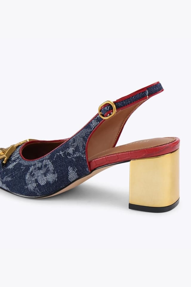 Kurt Geiger London Kurt Geiger London Women's 'Kingsley Block Sling' Denim Heels in Blue - 3