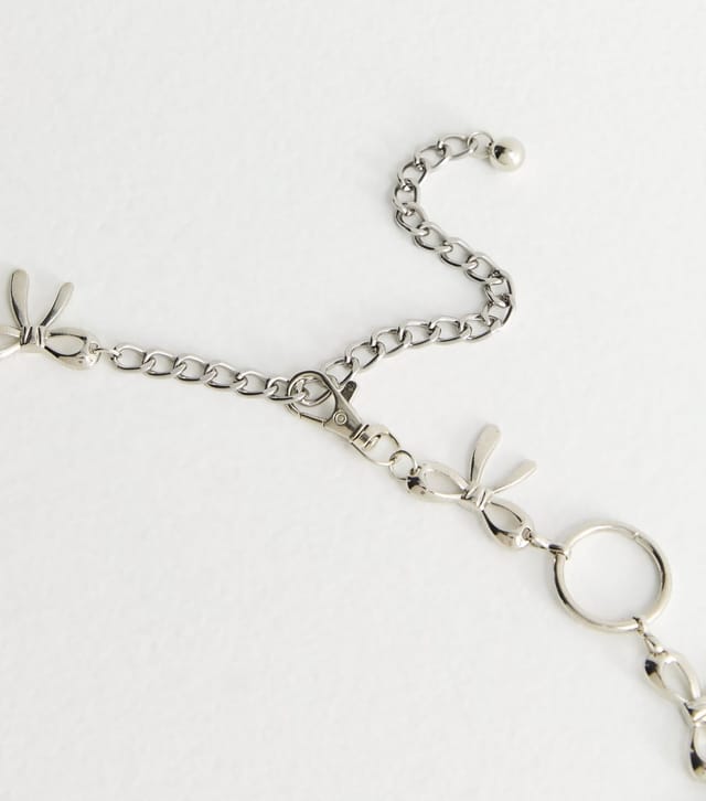 New Look Silver Bow Link Chain Belt New Look - 3