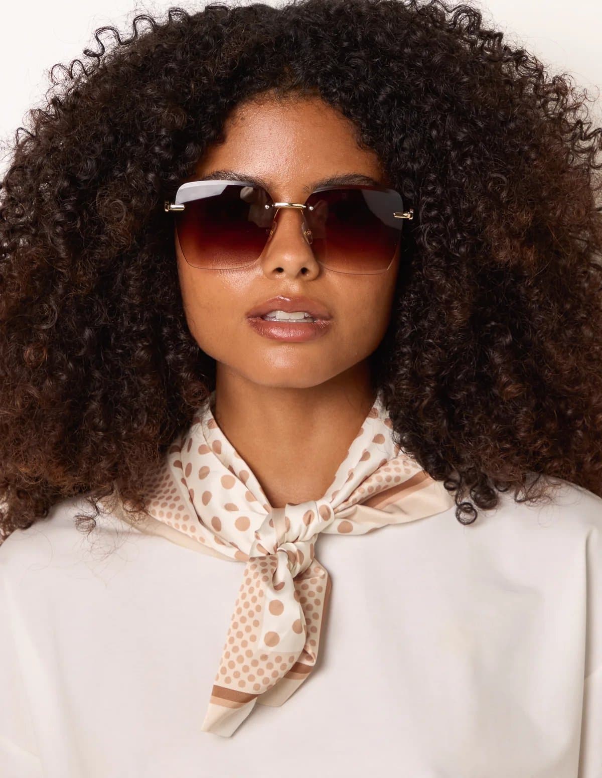 Blue Vanilla Blue Vanilla Black Frameless Oversized Sunglasses