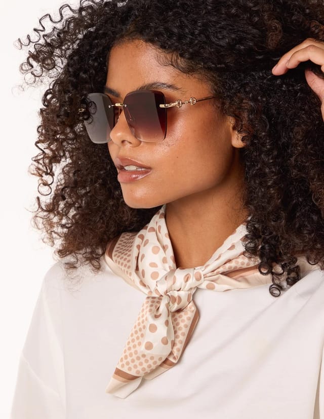 Blue Vanilla Frameless Oversized Sunglasses - 2
