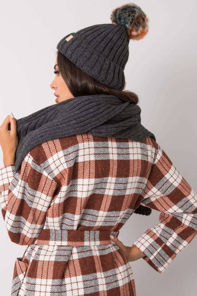 Love Lace Love Lace Women's Winter Hat & Scarf Set for Cold Weather Pairing Everyday Warmth in Grey - 3