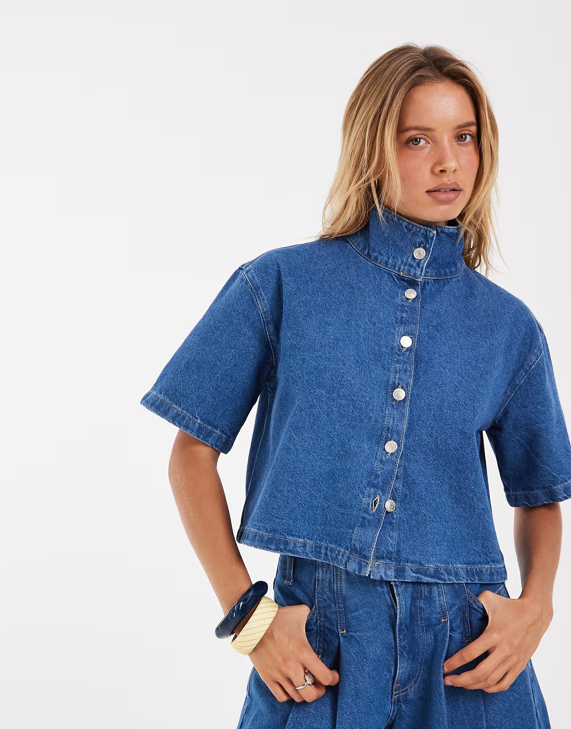 ASOS Funnel Neck Denim Top Co-ord Set