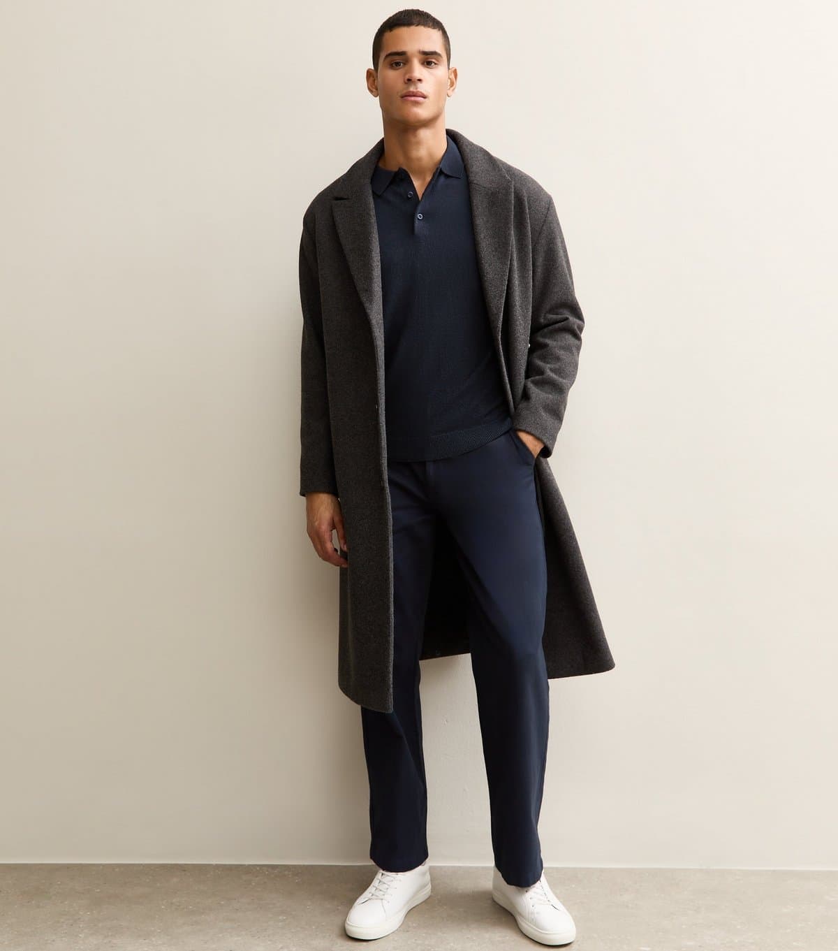 New Look Men's Navy Relaxed Straight Leg Chino Trousers New Look