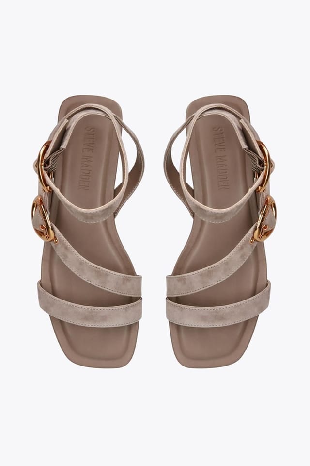 Steve Madden STEVE MADDEN Women's 'Karmin Taupe Suede' Suede Sandals - 2