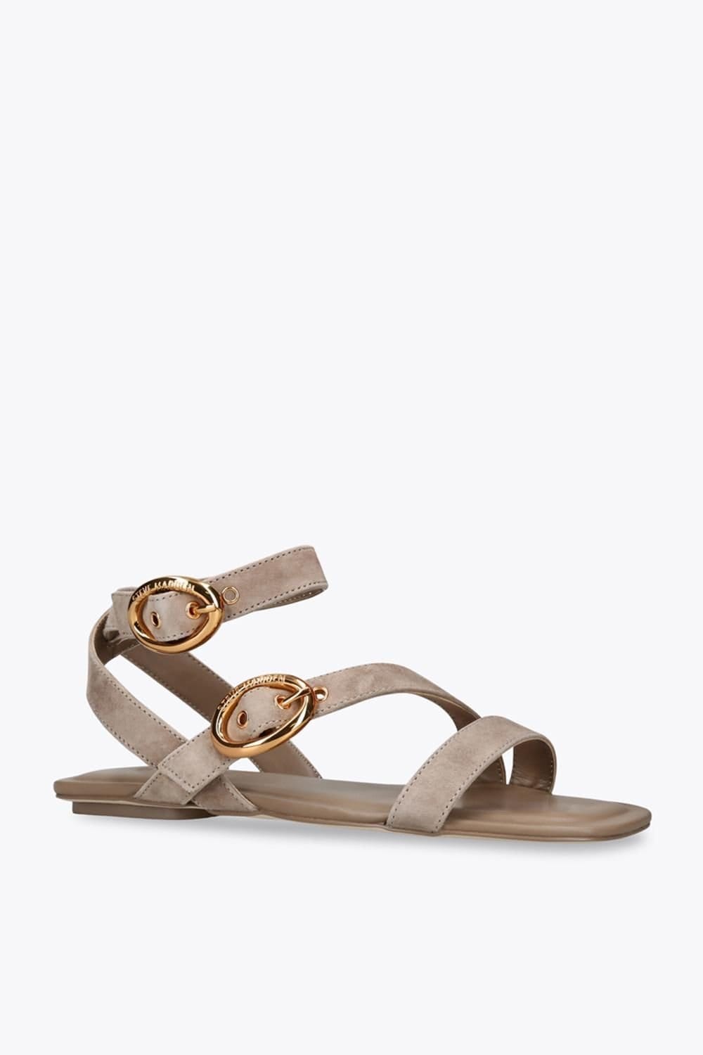 Steve Madden STEVE MADDEN Women's 'Karmin Taupe Suede' Suede Sandals - 4