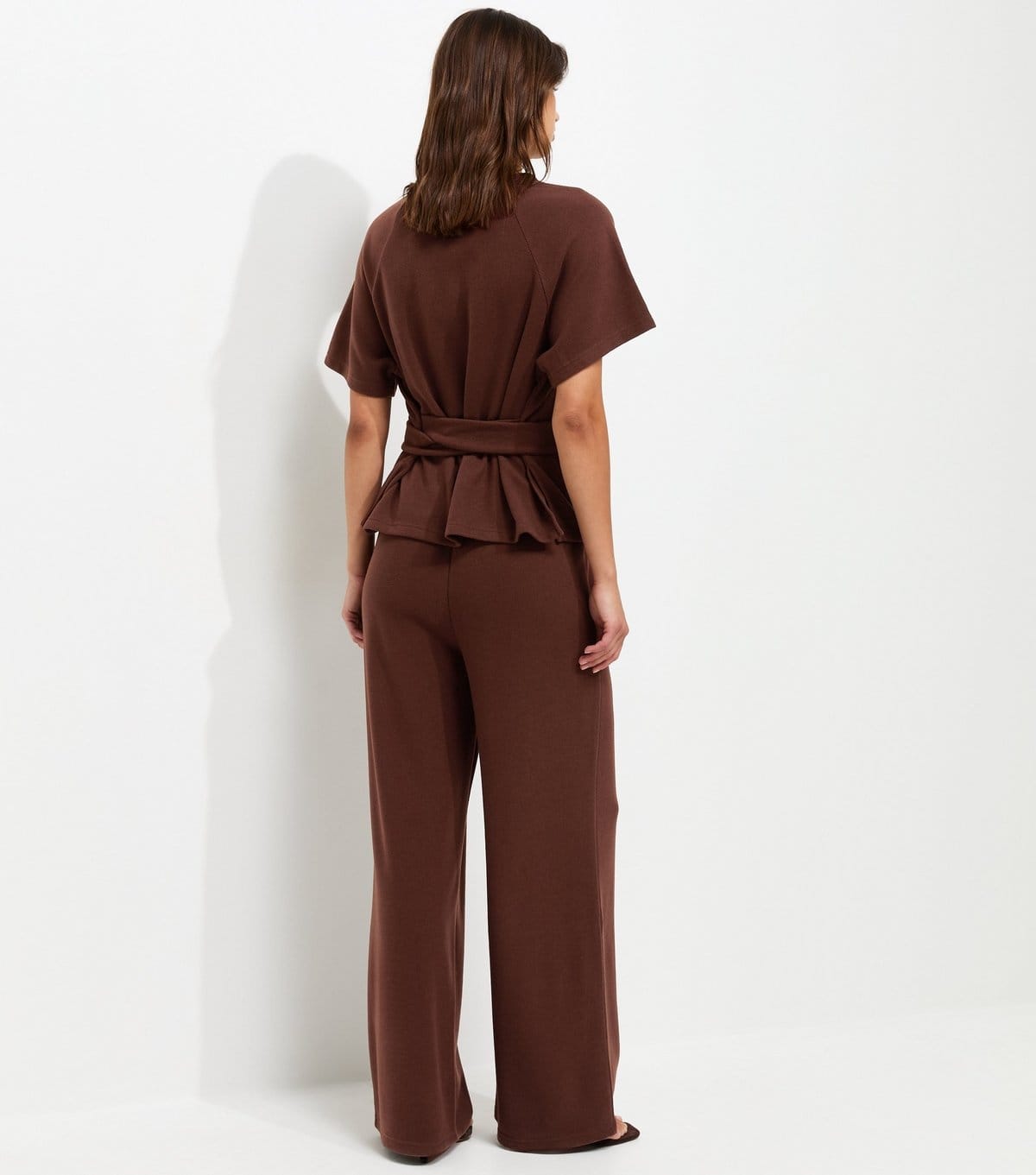 New Look Women's Brown Soft Touch Tie Front Short Sleeve T-Shirt New Look - 4