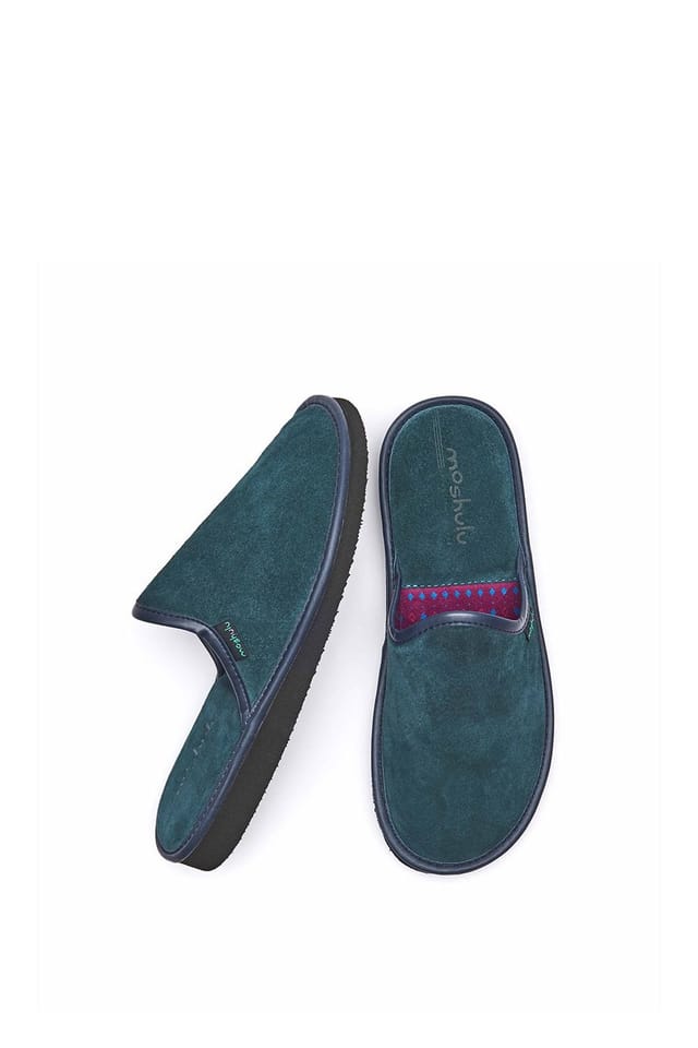 Moshulu Moshulu Men's 'Weston 3' Suede Mule Slippers in Teal - 2