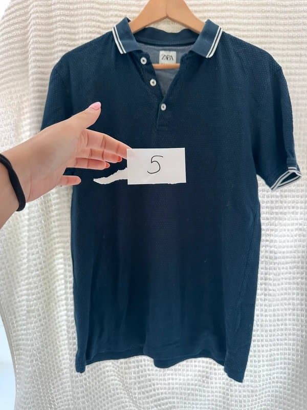 Zara Man 5 Zara Man navy blue cotton summer holiday polo shirt size M