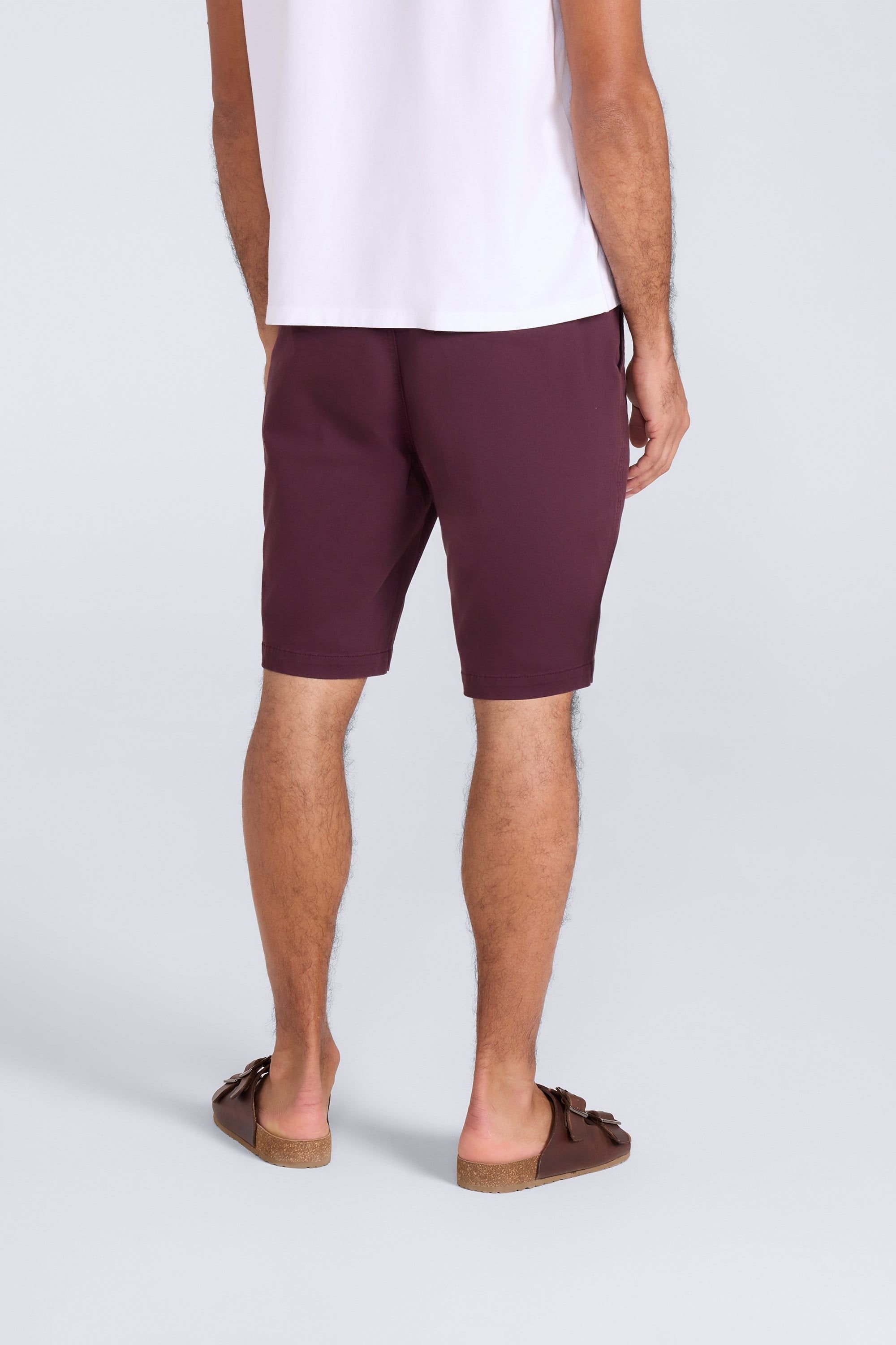 Animal Animal Men's 'Westbay' Lightweight Breathable Stretchy Soft Cotton Chino Shorts in Burgundy - 3