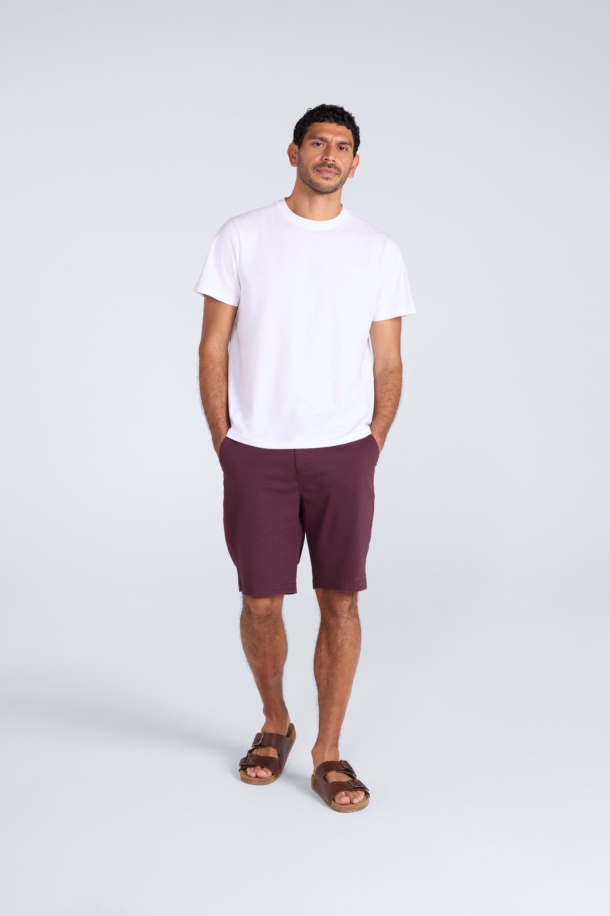 Animal Animal Men's 'Westbay' Lightweight Breathable Stretchy Soft Cotton Chino Shorts in Burgundy - 4