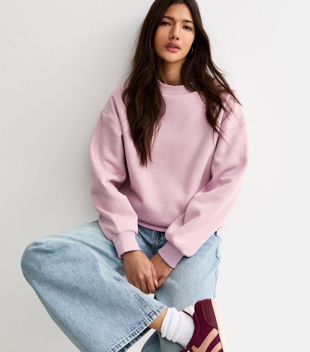 New Look Women's Lilac Crew Neck Sweatshirt New Look