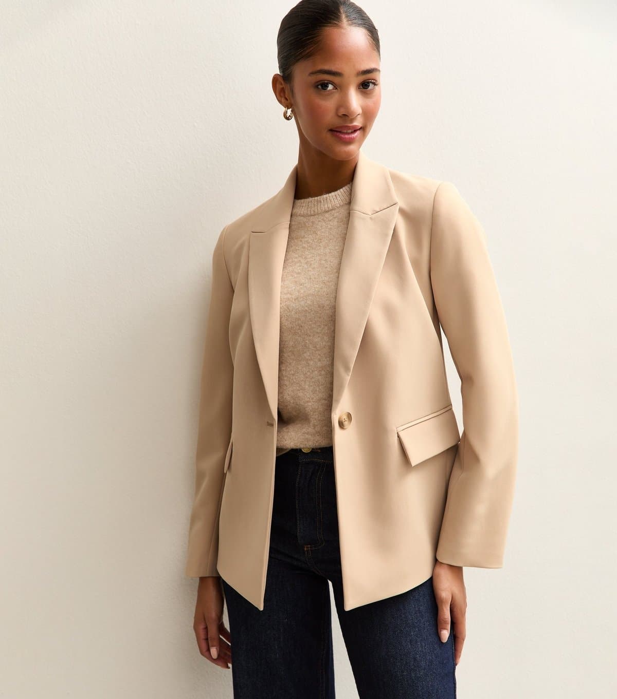 New Look Women's Camel Single Breasted Blazer Jacket New Look