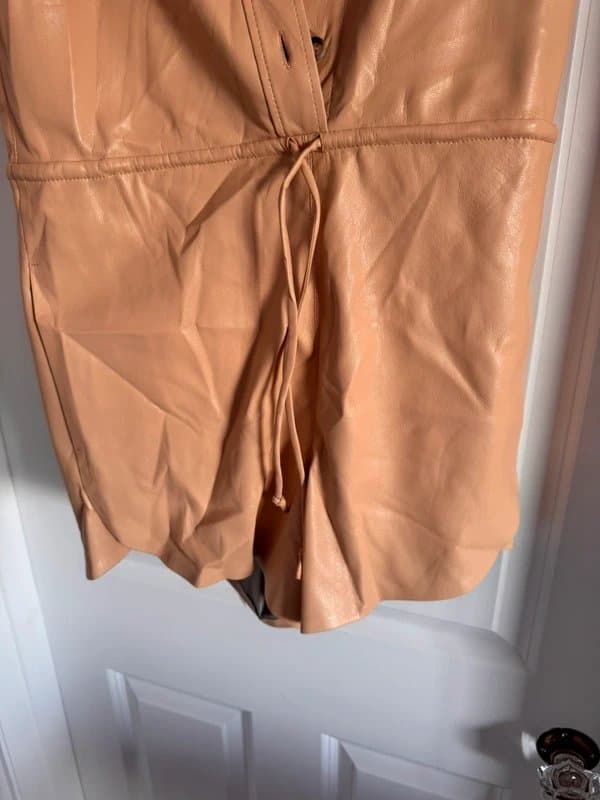 Nanushka Nanushka size xxl beige Leni Vegan Leather Jumpsuit faux playsuit