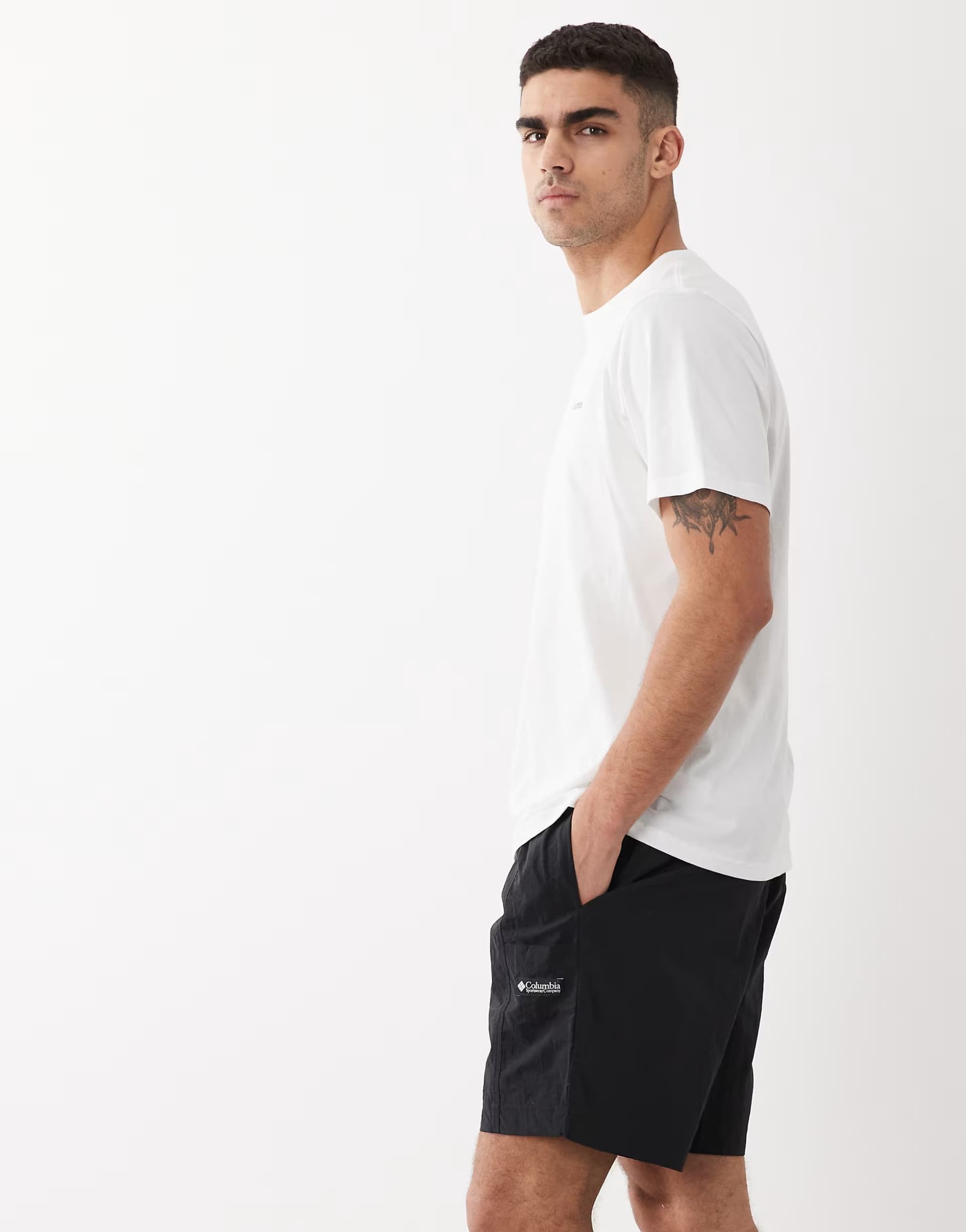 ASOS Columbia Sequoia Grove woven shorts in black