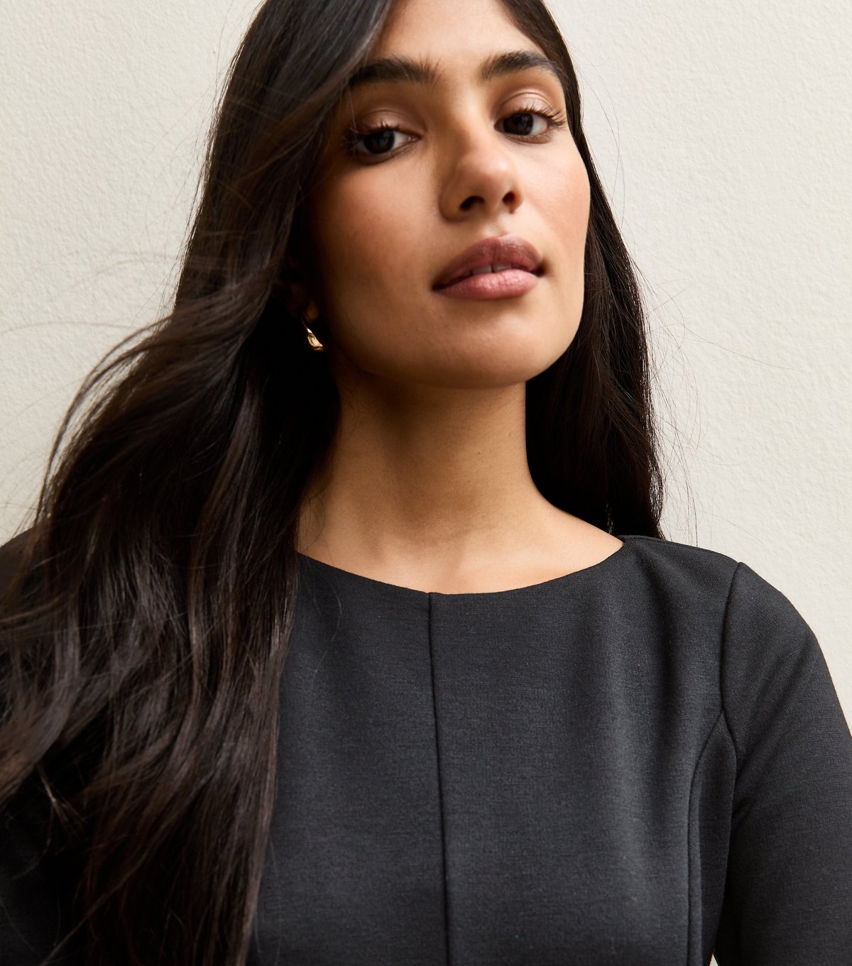 New Look Women's Black Slash Neck Long Sleeve Skater Dress New Look - 3