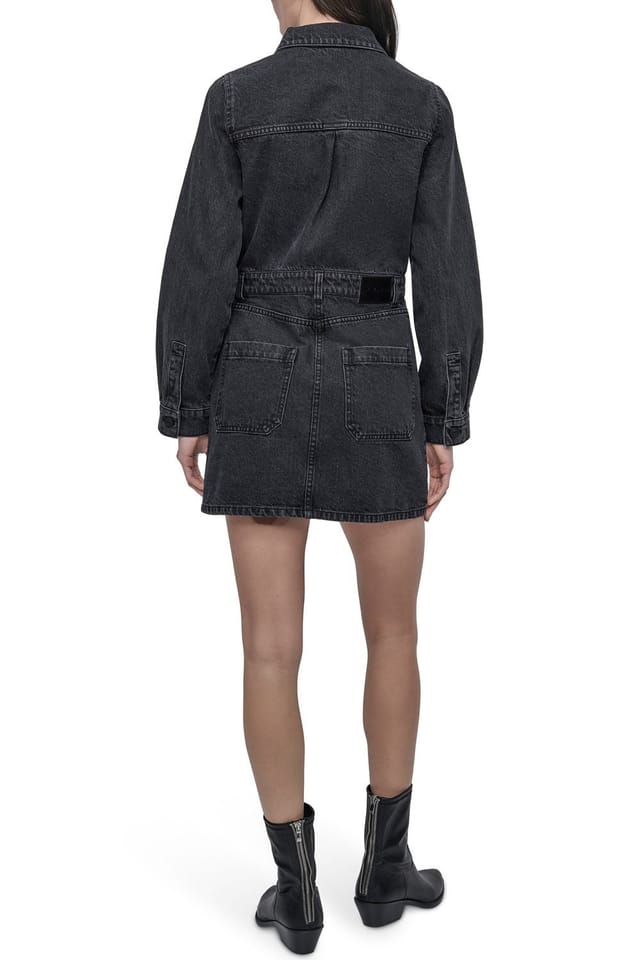 DKNY DKNY Women's Button Down Mini Dress in Black - 2