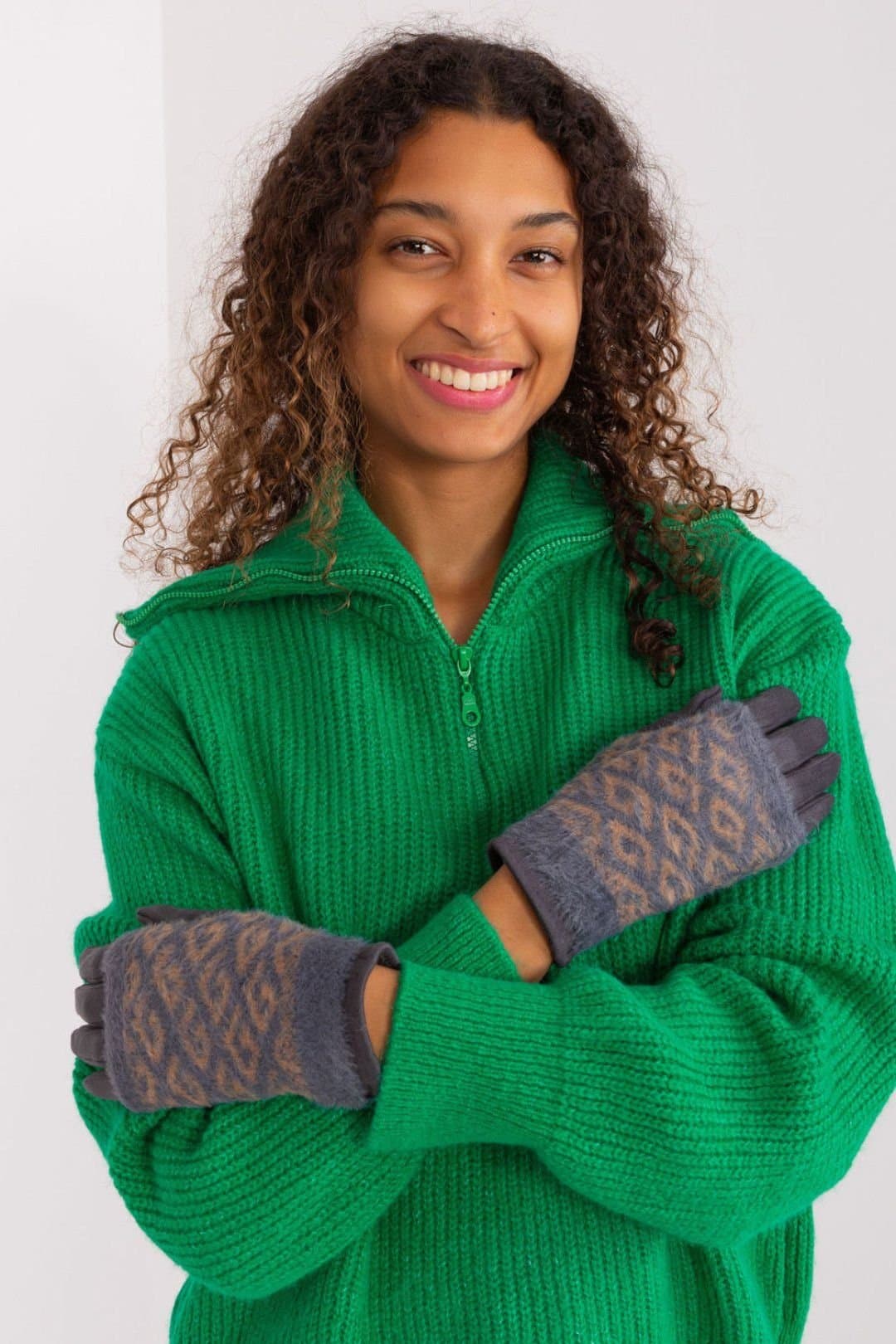 Love Lace Love Lace Women's Smooth Insulated Phone Touch Gloves with Removable Knit Lining Flower in Grey
