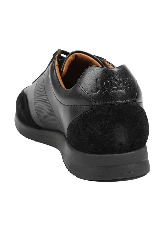 Jones Bootmaker Jones Bootmaker Men's Salvi Wide Fit Leather Trainers in Black - 3