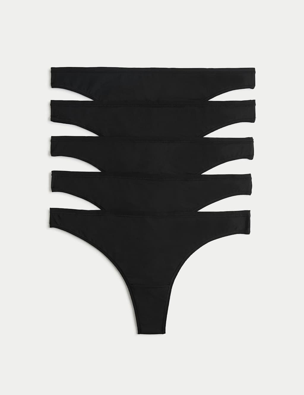 Marks & Spencer M&S 5pk Microfibre Low Rise Thongs Black