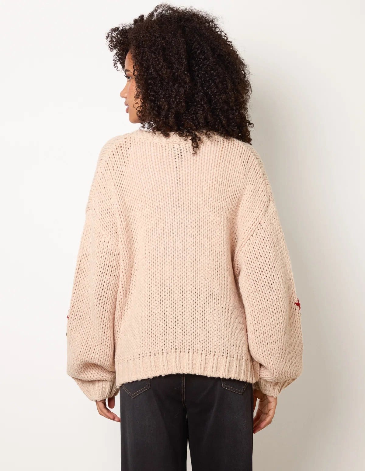 Blue Vanilla Flower Embroidery Detailed Cardigan - 4